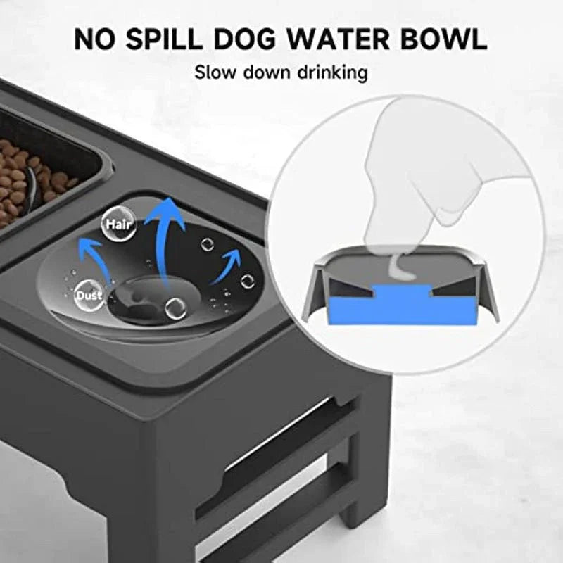 Elevated Dog Bowl Adjustable Raised Dog Bowl With Slow Feeder Dog Bowl And Dog Water Bowl Non - Spill For Small Medium Large Dogs - mais - vendidos - Trustipaw
