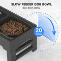 Elevated Dog Bowl Adjustable Raised Dog Bowl With Slow Feeder Dog Bowl And Dog Water Bowl Non - Spill For Small Medium Large Dogs - mais - vendidos - Trustipaw