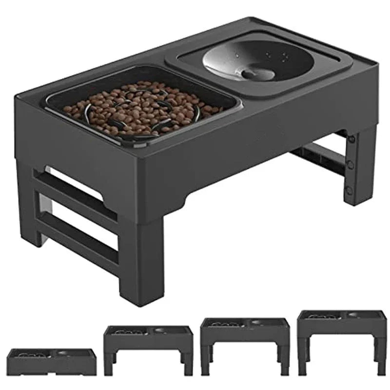 Elevated Dog Bowl Adjustable Raised Dog Bowl With Slow Feeder Dog Bowl And Dog Water Bowl Non - Spill For Small Medium Large Dogs - mais - vendidos - Trustipaw