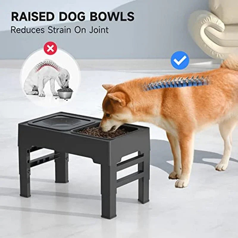 Elevated Dog Bowl Adjustable Raised Dog Bowl With Slow Feeder Dog Bowl And Dog Water Bowl Non - Spill For Small Medium Large Dogs - mais - vendidos - Trustipaw