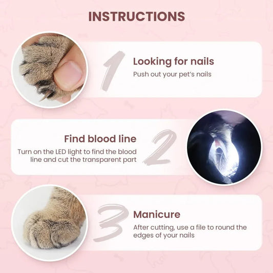 LED Pet Nail Clipper Cat Nail Clipper With Light Led Pet Nail Clippers For Cats Dogs Trim Your Pets Nails Easy And Pain - Free Grooming Tool Pet Nail Clippers - mais - vendidos - Trustipaw