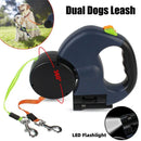 Retractable Dog Leash For Small Dogs Reflective Dual Pet Leash Lead 360 Swivel No Double Dog Walking Leash With Lights Pet Products - mais - vendidos - Trustipaw