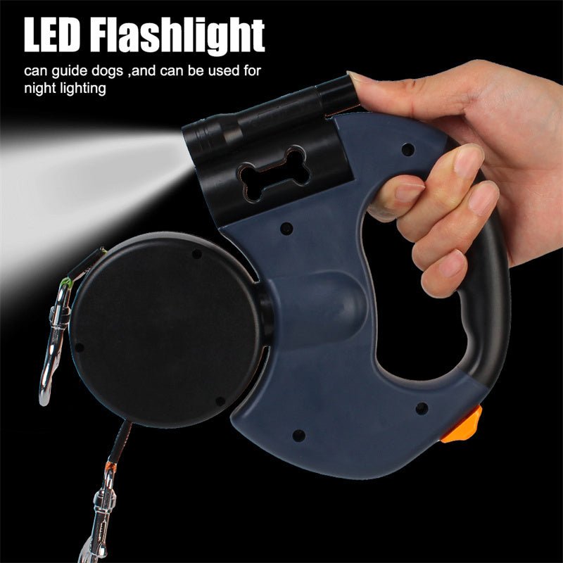 Retractable Dog Leash For Small Dogs Reflective Dual Pet Leash Lead 360 Swivel No Double Dog Walking Leash With Lights Pet Products - mais - vendidos - Trustipaw