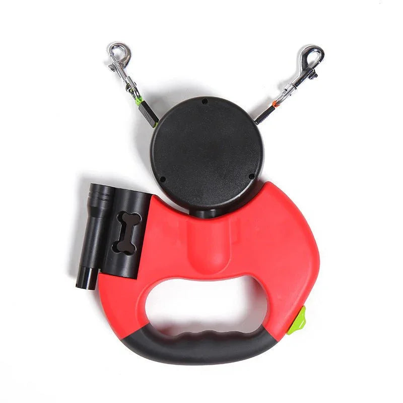 Retractable Dog Leash For Small Dogs Reflective Dual Pet Leash Lead 360 Swivel No Double Dog Walking Leash With Lights Pet Products - mais - vendidos - Trustipaw