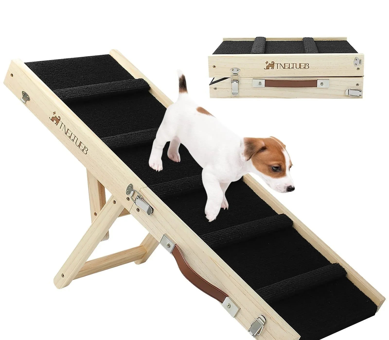 Wooden Adjustable Pet Dog Ladder Foldable Portable Non - slip Ramp - mais - vendidos - Trustipaw